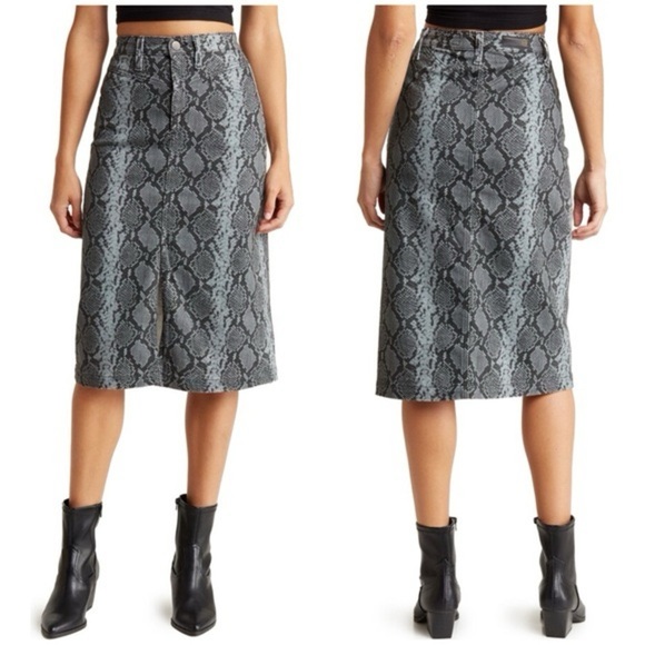 NEW AG Adriano Goldschmied The Kory X Snakeskin Pencil Skirt Size 25 - Picture 2 of 10